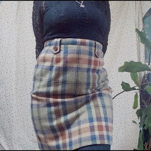 VTG plaid wool pencil skirt - beautiful colors